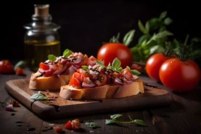 Bruschetta mit selbstangepflanzten Tomaten und Balsamico