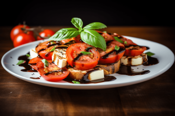 Veganes Caprese mit Balsamico-Tofu